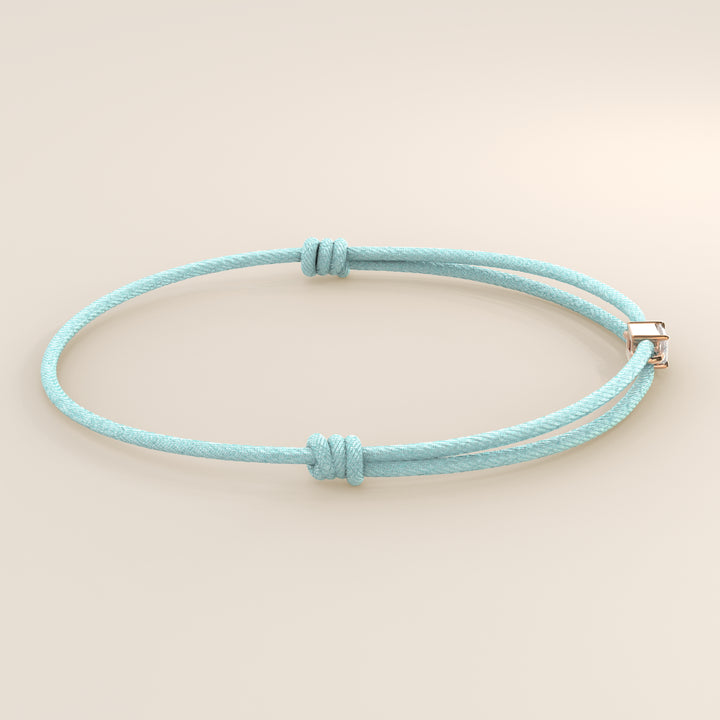 Nora - Emerald Lab Grown Diamond Pendant Bracelet with Satin Cord