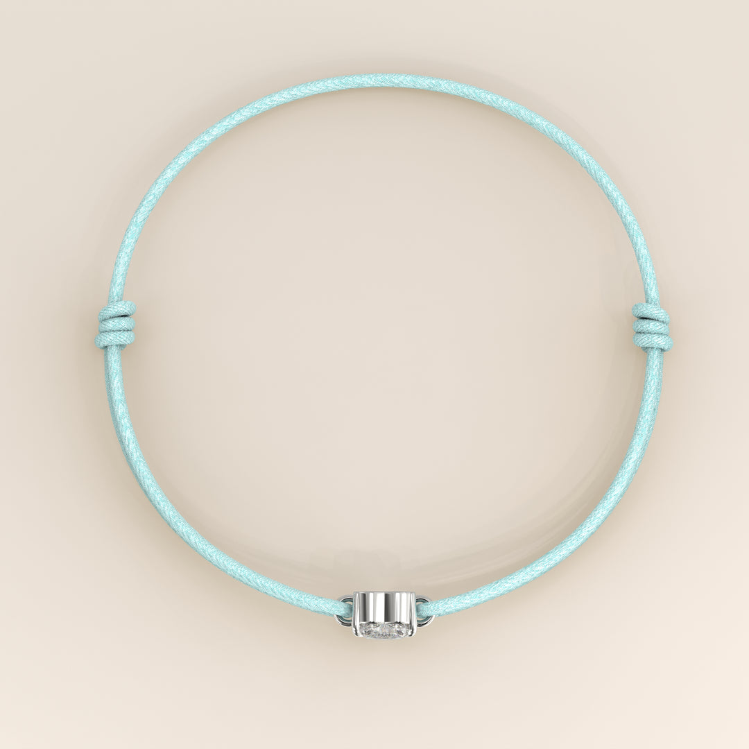 Nora - Heart Lab Grown Diamond Pendant Bracelet with Satin Cord - 0,25 ct