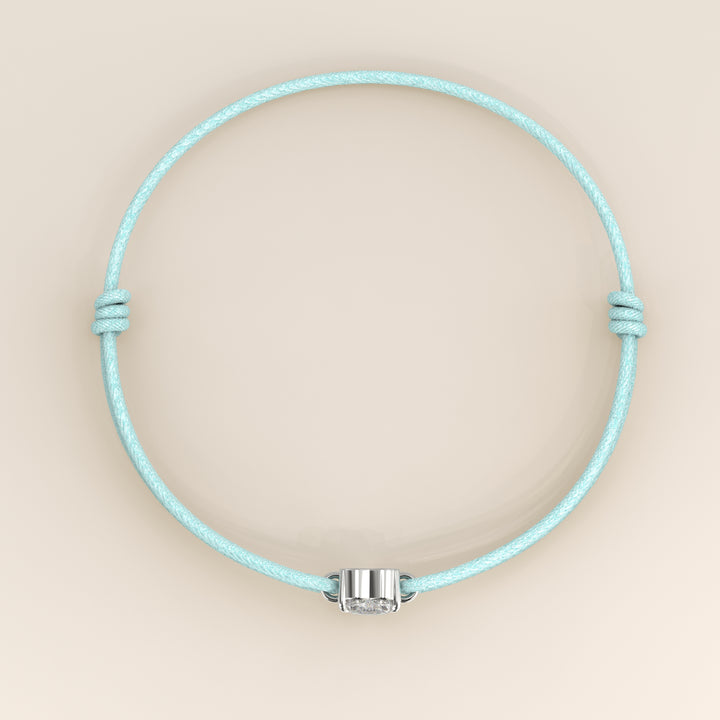Nora - Heart Lab Grown Diamond Pendant Bracelet with Satin Cord - 0,25 ct