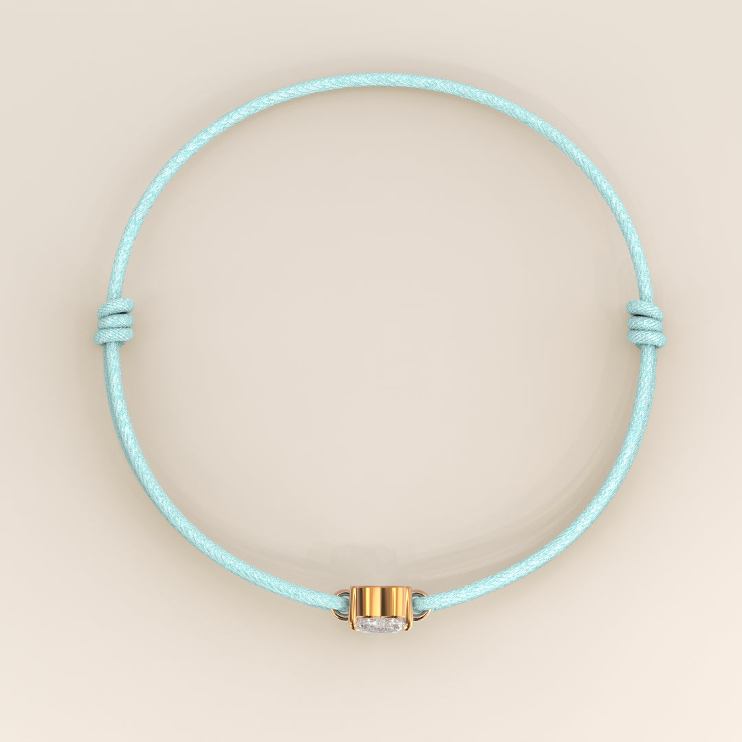 Nora - Heart Lab Grown Diamond Pendant Bracelet with Satin Cord - 0,25 ct