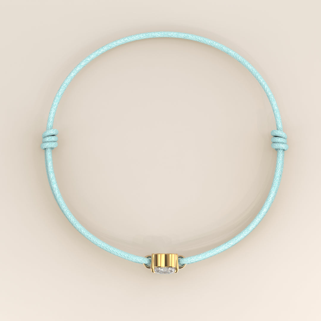 Nora - Heart Lab Grown Diamond Pendant Bracelet with Satin Cord - 0,25 ct