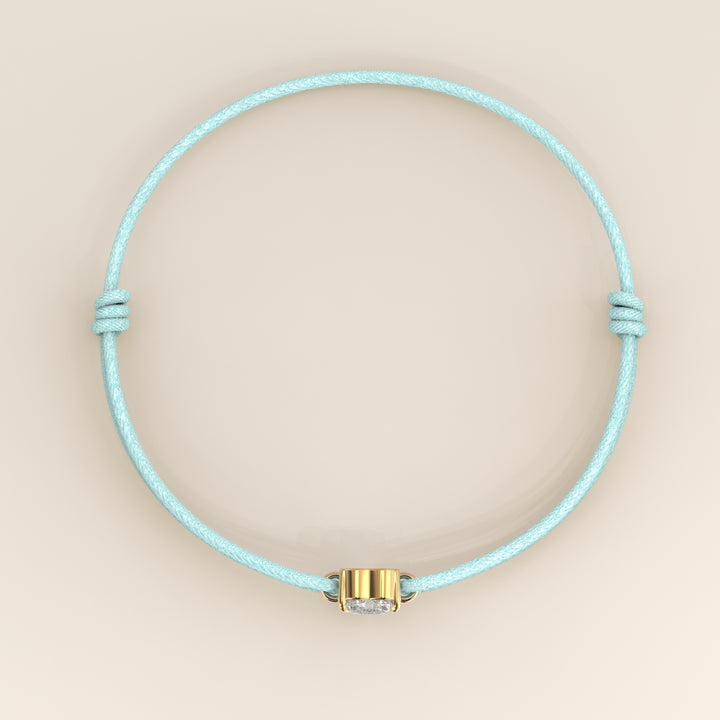 Nora - Heart Lab Grown Diamond Pendant Bracelet with Satin Cord - 0,25 ct