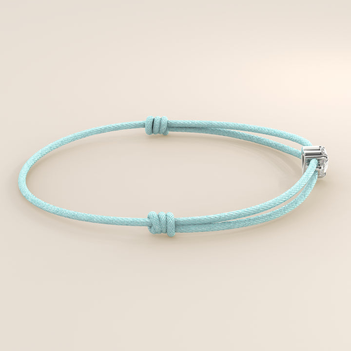 Nora - Heart Lab Grown Diamond Pendant Bracelet with Satin Cord - 0,25 ct