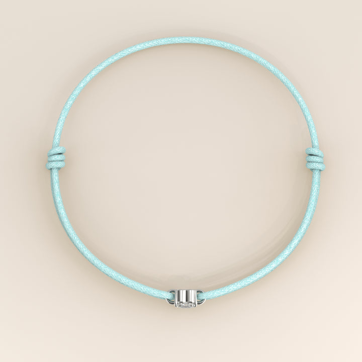 Nora - Heart Lab Grown Diamond Pendant Bracelet with Satin Cord - 0,25 ct