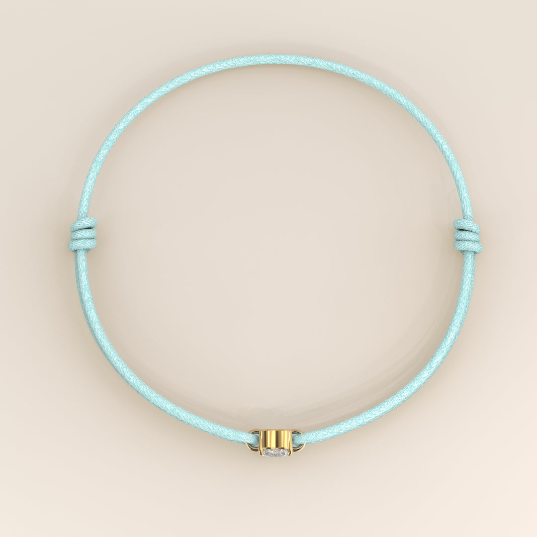 Nora - Heart Lab Grown Diamond Pendant Bracelet with Satin Cord - 0,25 ct