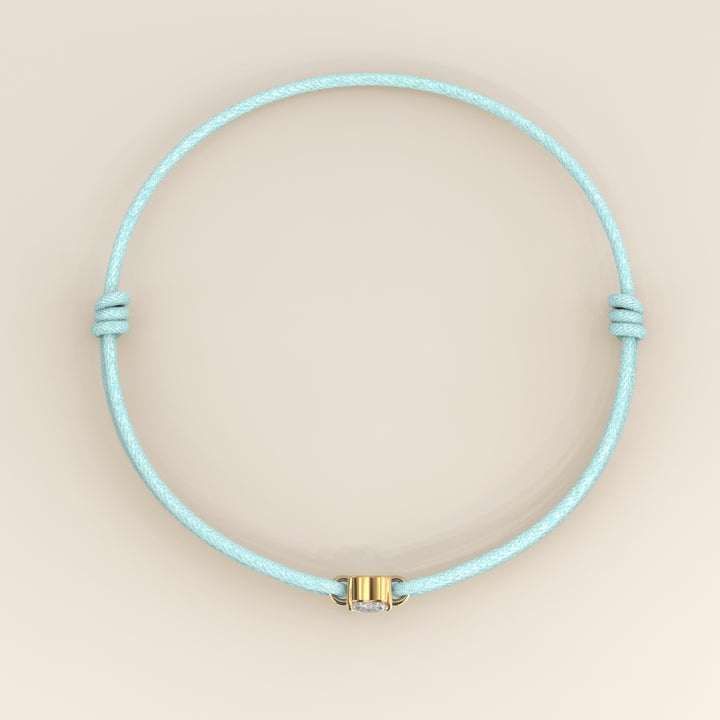 Nora - Heart Lab Grown Diamond Pendant Bracelet with Satin Cord - 0,25 ct