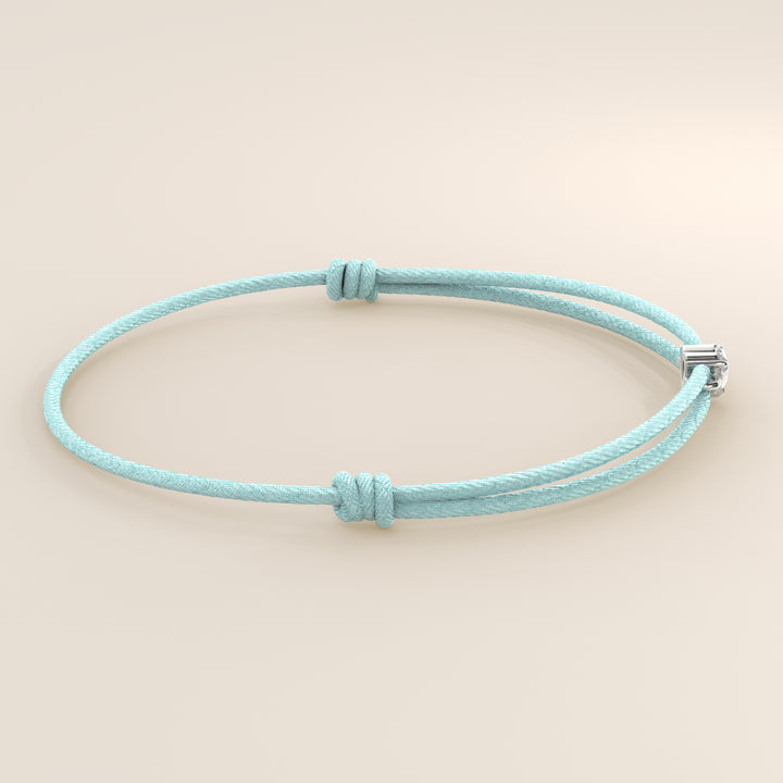 Nora - Heart Lab Grown Diamond Pendant Bracelet with Satin Cord - 0,25 ct
