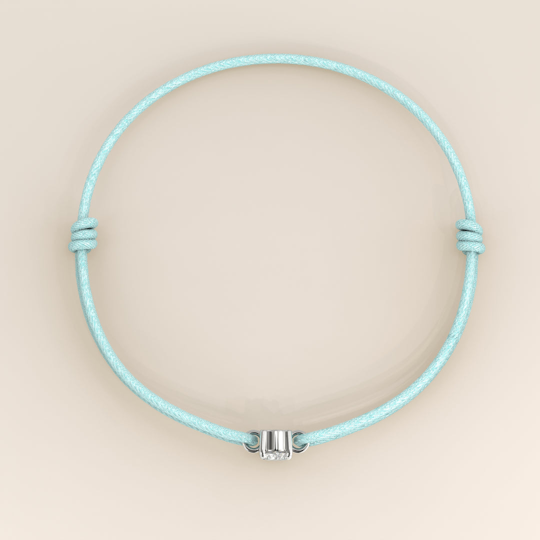 Nora - Oval Lab Grown Diamond Pendant Bracelet with Satin Cord