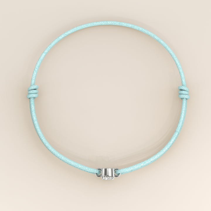 Nora - Oval Lab Grown Diamond Pendant Bracelet with Satin Cord