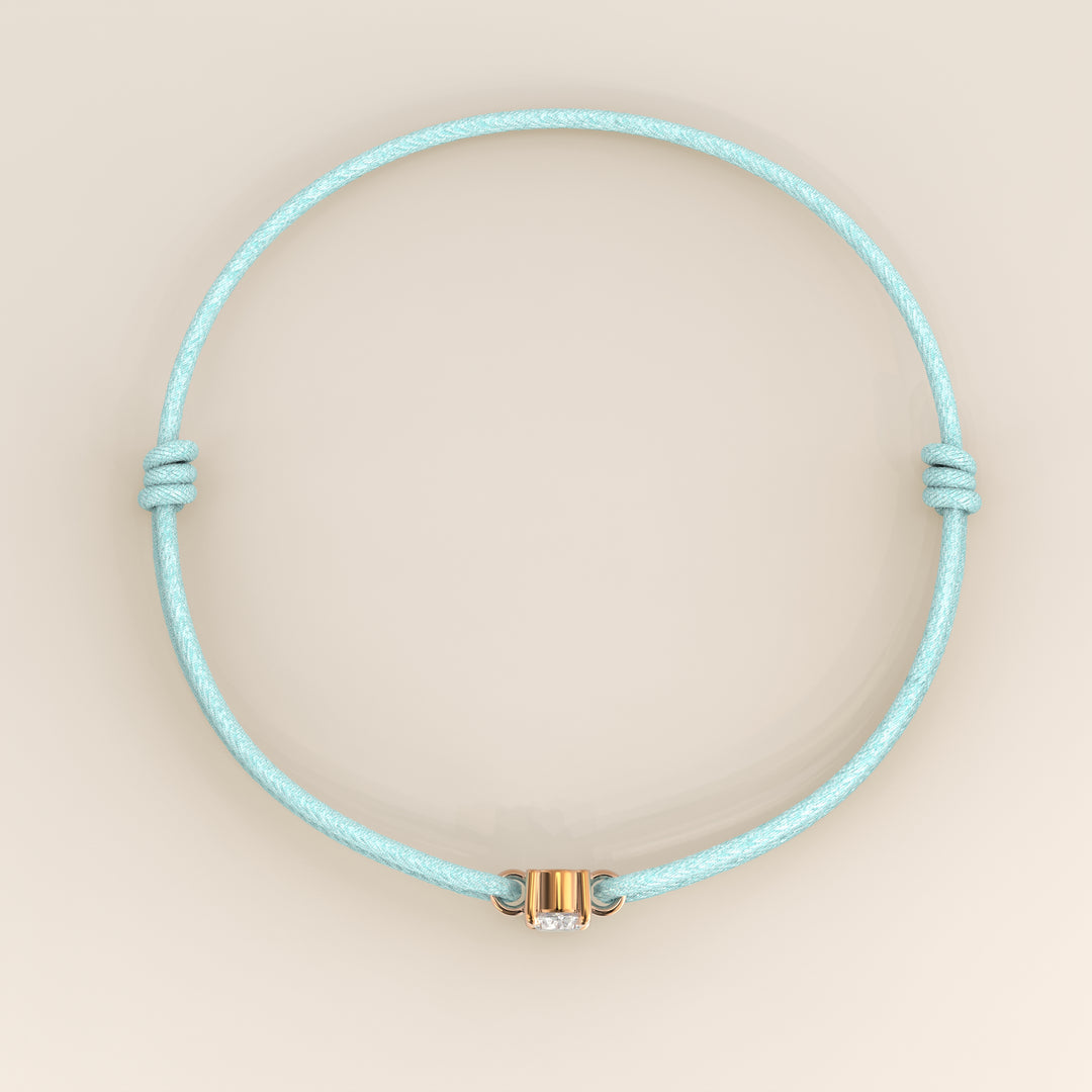 Nora - Oval Lab Grown Diamond Pendant Bracelet with Satin Cord