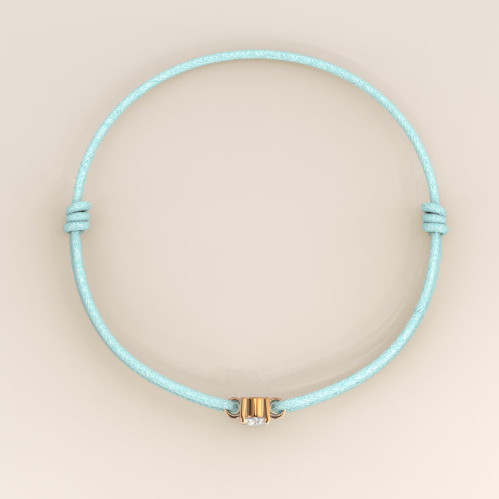 Nora - Oval Lab Grown Diamond Pendant Bracelet with Satin Cord
