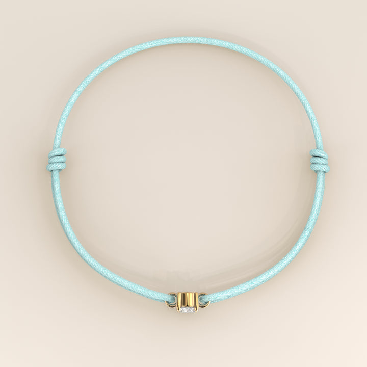 Nora - Oval Lab Grown Diamond Pendant Bracelet with Satin Cord