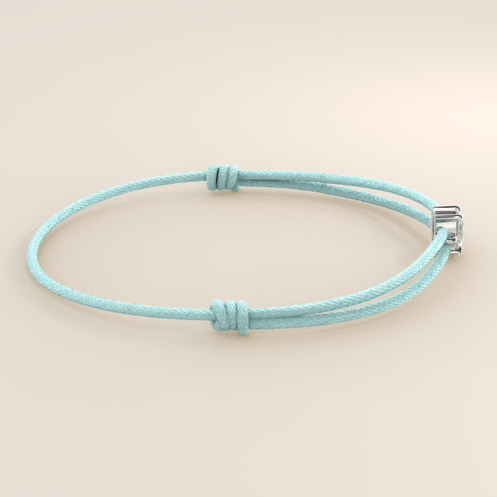 Nora - Oval Lab Grown Diamond Pendant Bracelet with Satin Cord