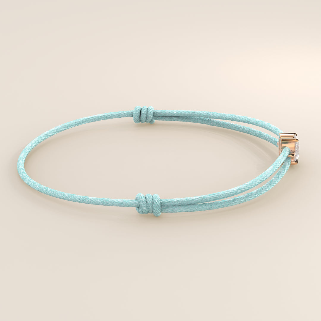 Nora - Oval Lab Grown Diamond Pendant Bracelet with Satin Cord