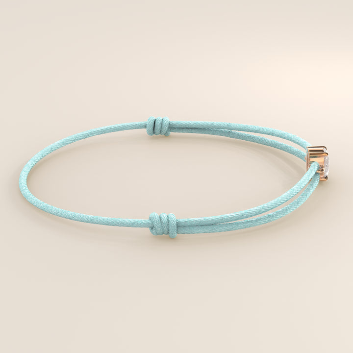 Nora - Oval Lab Grown Diamond Pendant Bracelet with Satin Cord