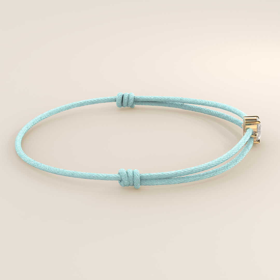 Nora - Oval Lab Grown Diamond Pendant Bracelet with Satin Cord