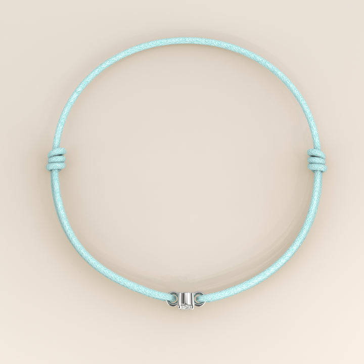 Nora - Oval Lab Grown Diamond Pendant Bracelet with Satin Cord