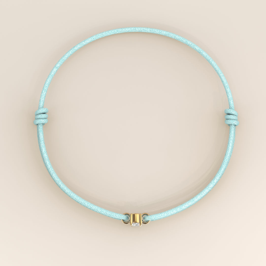 Nora - Oval Lab Grown Diamond Pendant Bracelet with Satin Cord