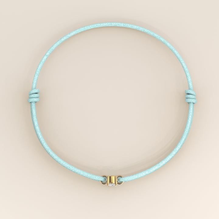 Nora - Oval Lab Grown Diamond Pendant Bracelet with Satin Cord