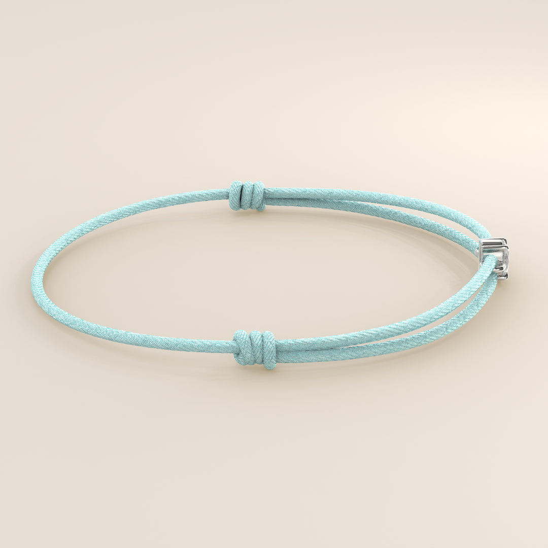 Nora - Oval Lab Grown Diamond Pendant Bracelet with Satin Cord