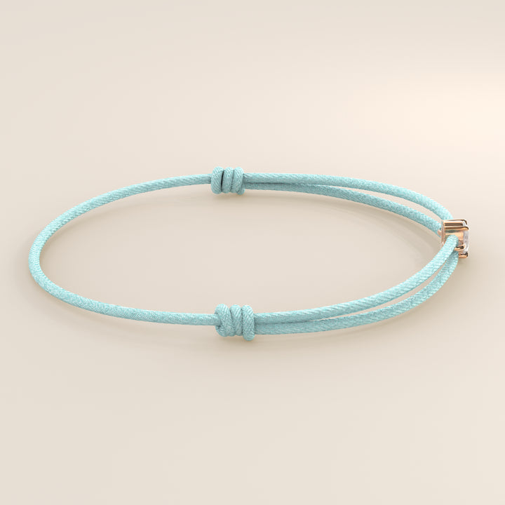Nora - Oval Lab Grown Diamond Pendant Bracelet with Satin Cord