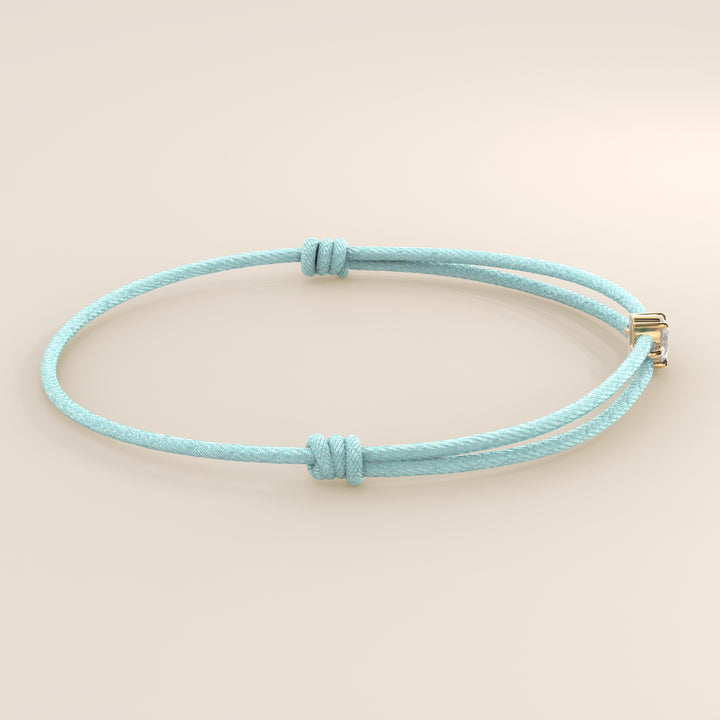 Nora - Oval Lab Grown Diamond Pendant Bracelet with Satin Cord