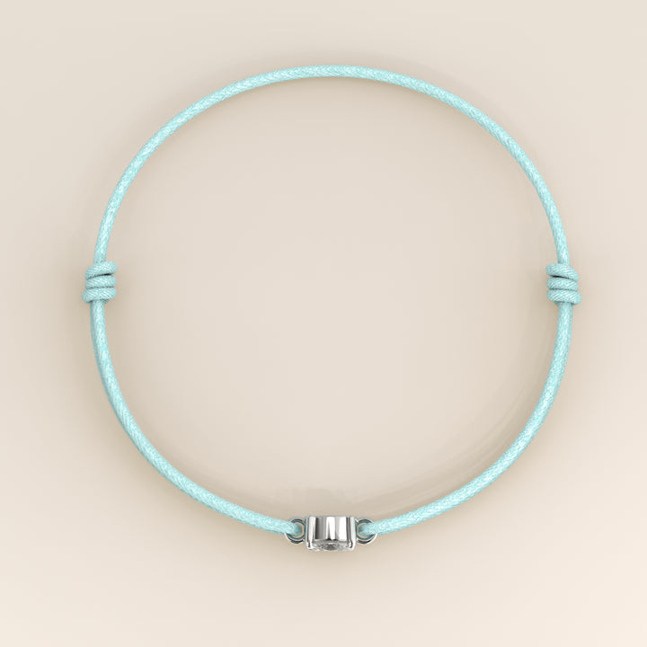 Nora - Oval East to West Lab Grown Diamond Pendant Bracelet with Satin Cord