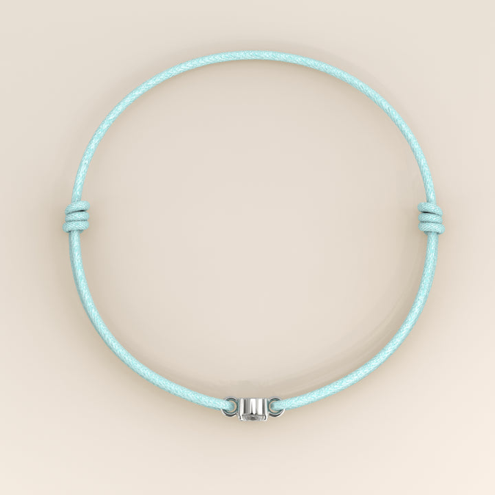 Nora - Oval East to West Lab Grown Diamond Pendant Bracelet with Satin Cord