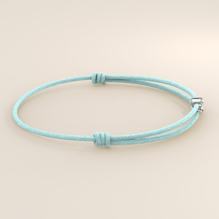 Nora - Oval East to West Lab Grown Diamond Pendant Bracelet with Satin Cord