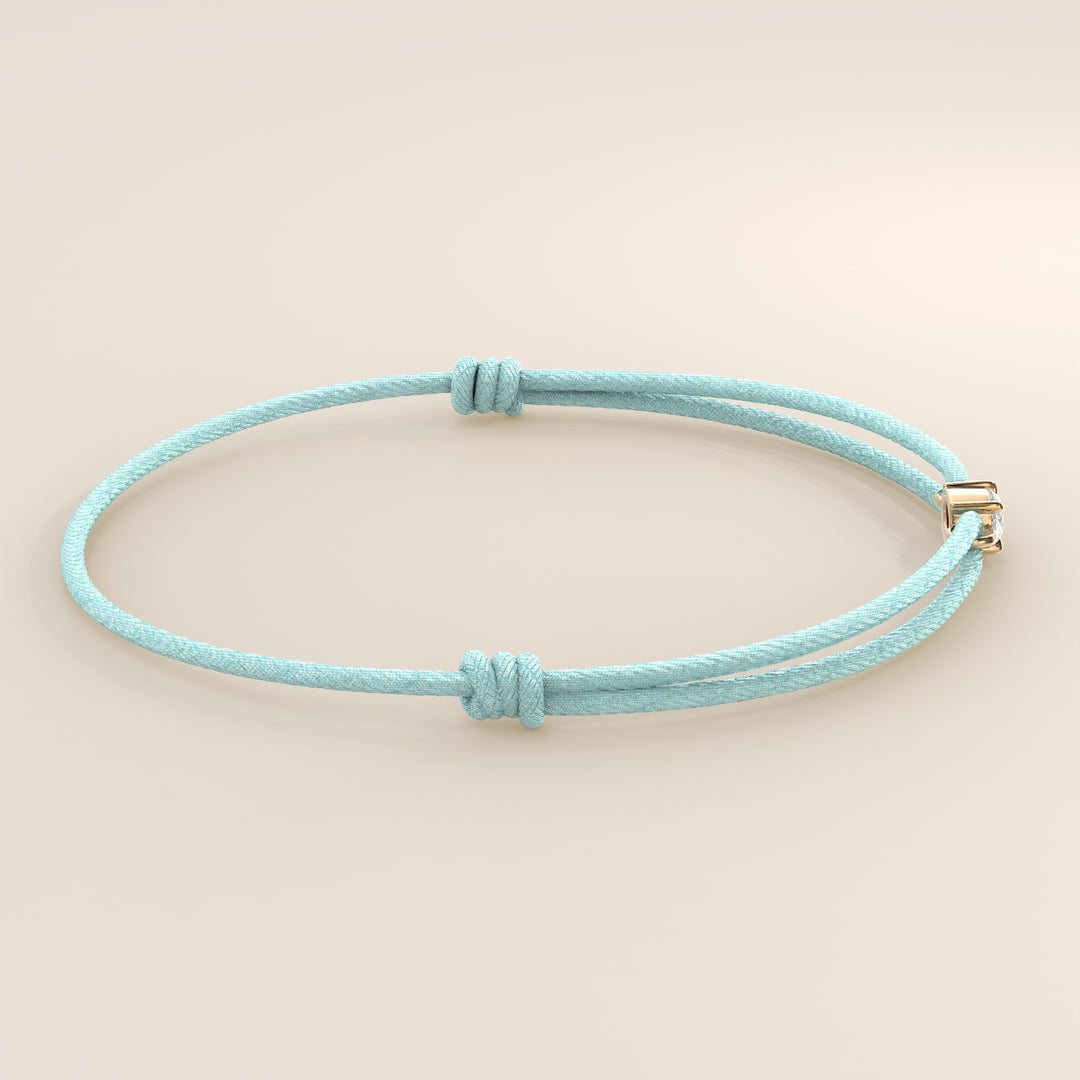 Nora - Oval East to West Lab Grown Diamond Pendant Bracelet with Satin Cord