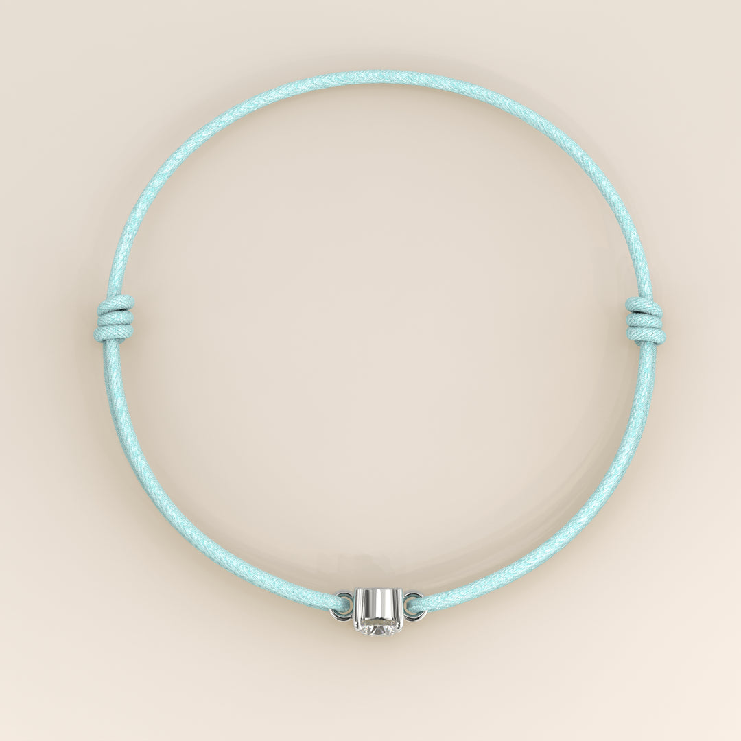 Nora - Round Lab Grown Diamond Pendant Bracelet with Satin Cord
