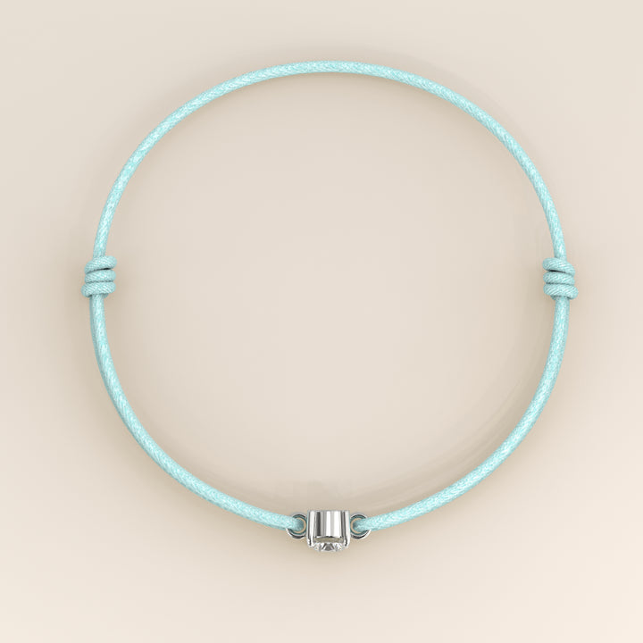 Nora - Round Lab Grown Diamond Pendant Bracelet with Satin Cord