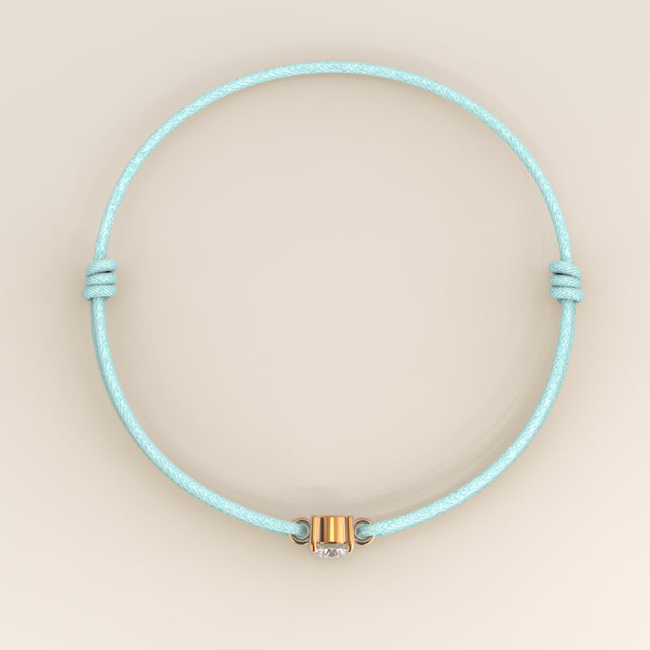 Nora - Round Lab Grown Diamond Pendant Bracelet with Satin Cord
