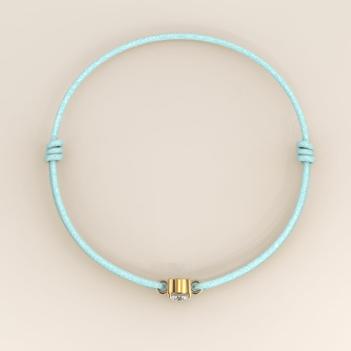 Nora - Round Lab Grown Diamond Pendant Bracelet with Satin Cord