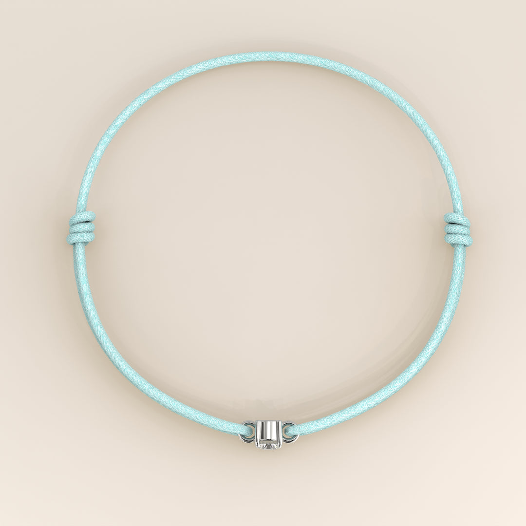 Nora - Round Lab Grown Diamond Pendant Bracelet with Satin Cord
