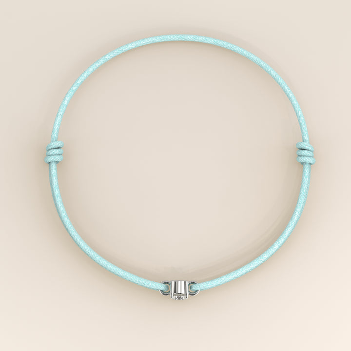 Nora - Round Lab Grown Diamond Pendant Bracelet with Satin Cord