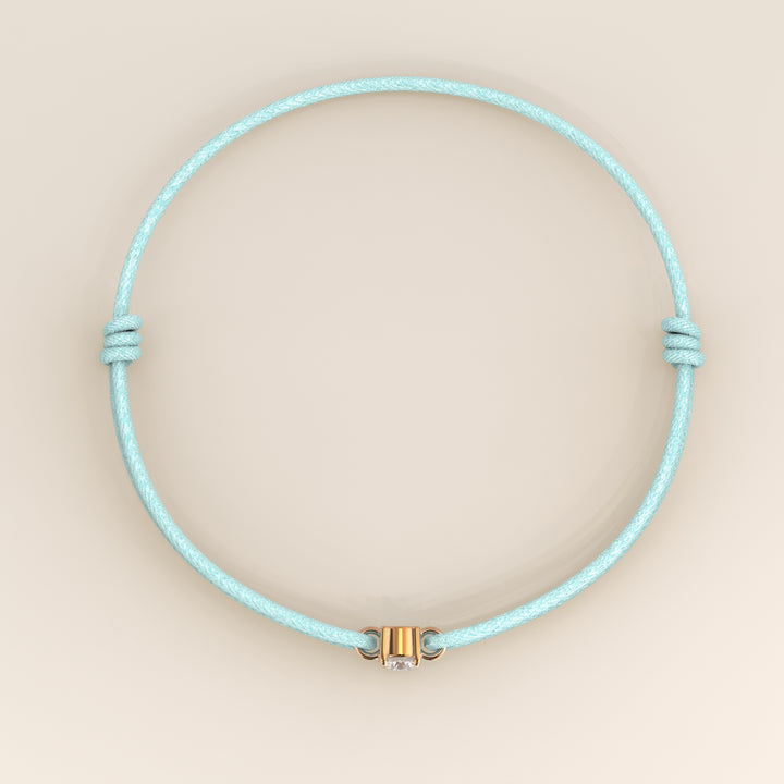 Nora - Round Lab Grown Diamond Pendant Bracelet with Satin Cord