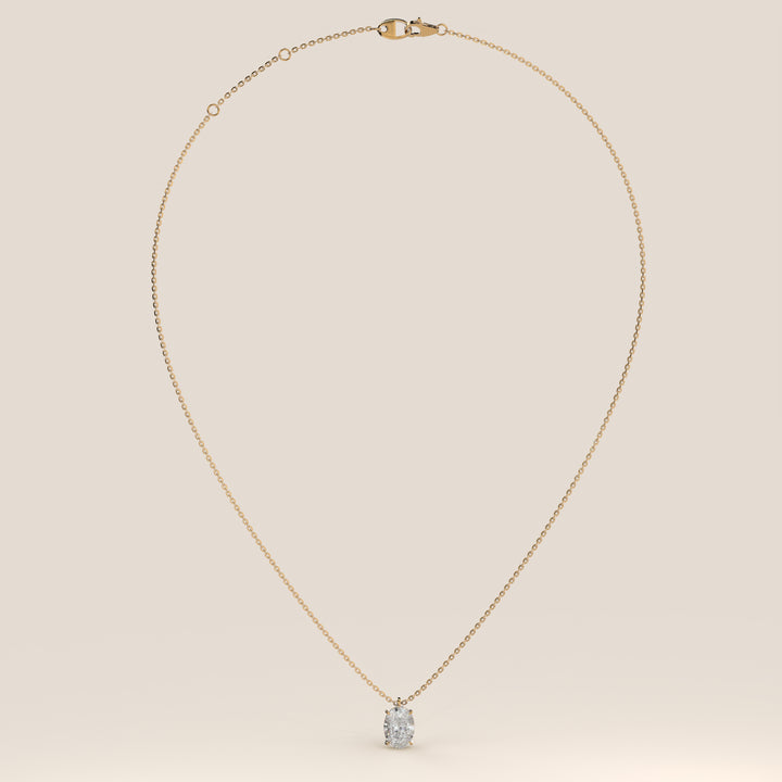 Sophie - Oval Lab Grown Diamond Necklace with Double Hidden Halo