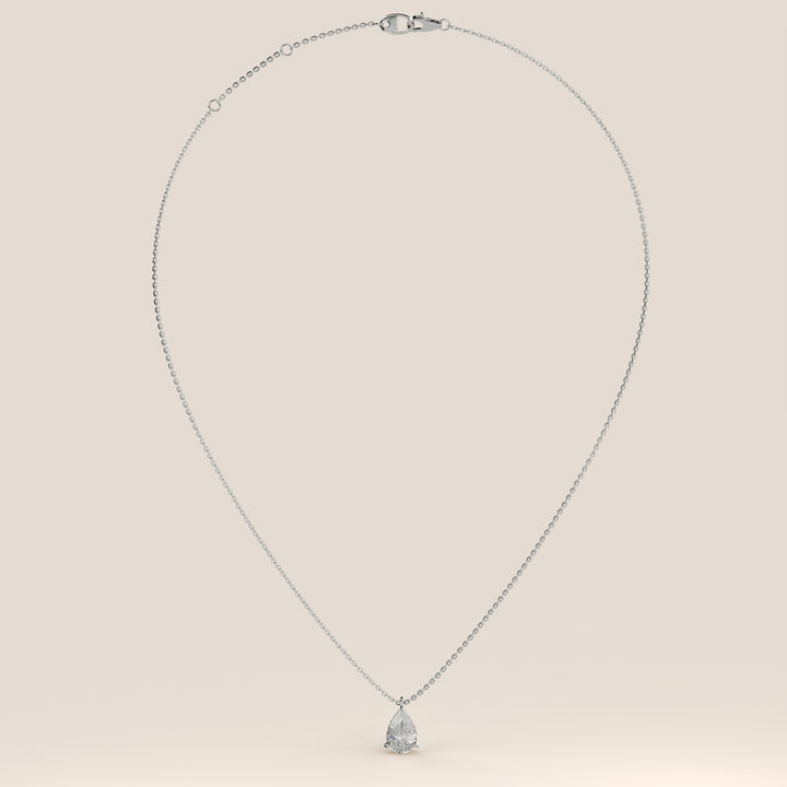 Sophie - Pear Lab Grown Diamond Necklace with Double Hidden Halo