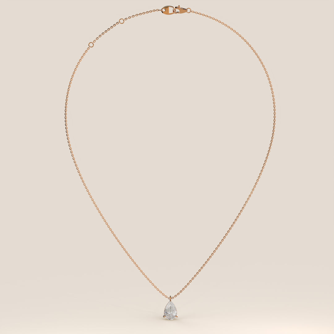 Sophie - Pear Lab Grown Diamond Necklace with Double Hidden Halo