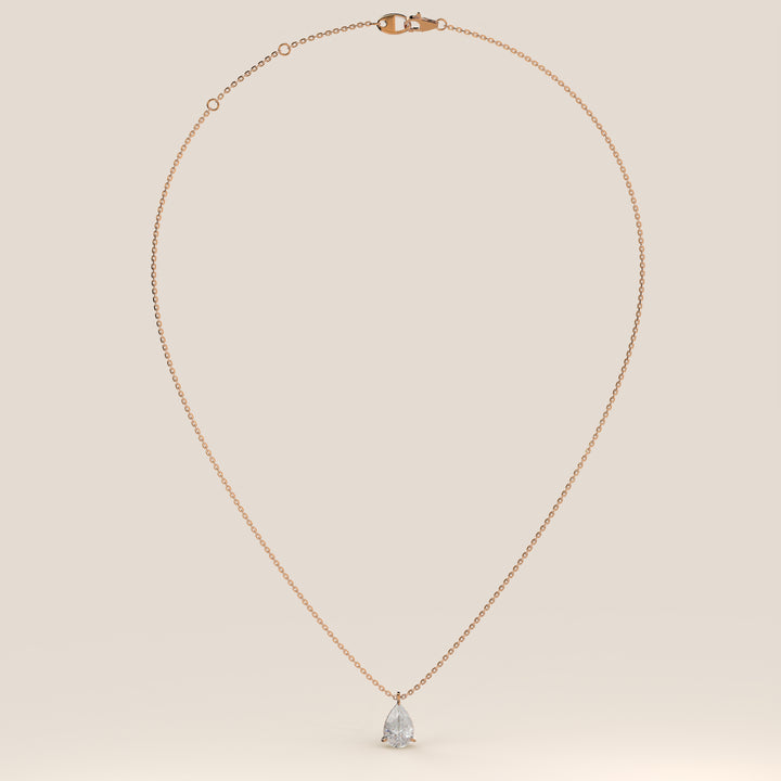 Sophie - Pear Lab Grown Diamond Necklace with Double Hidden Halo