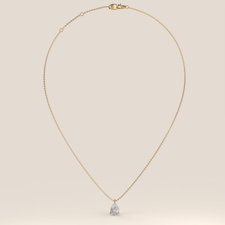 Sophie - Pear Lab Grown Diamond Necklace with Double Hidden Halo