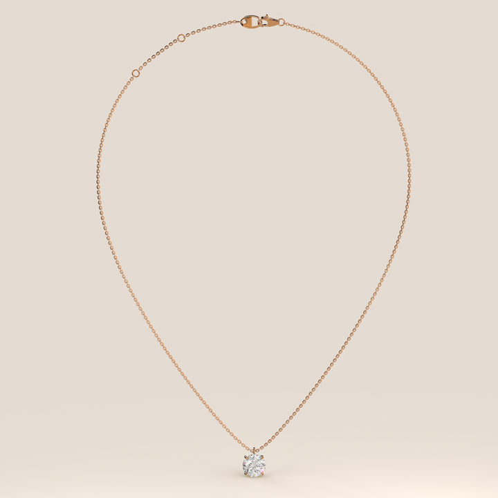 Sophie - Round Brilliant Lab Grown Diamond Necklace with Double Hidden Halo