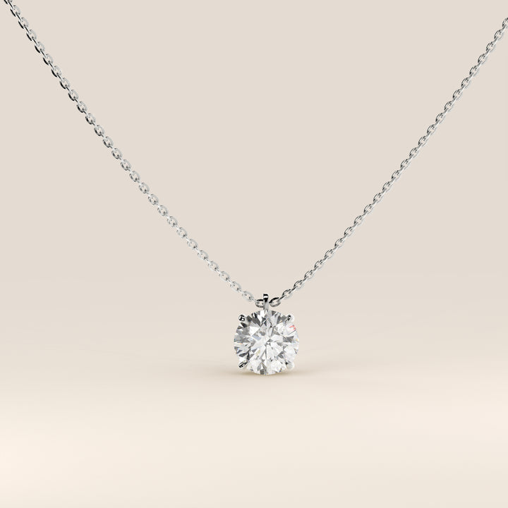Sophie - Round Brilliant Lab Grown Diamond Necklace with Double Hidden Halo