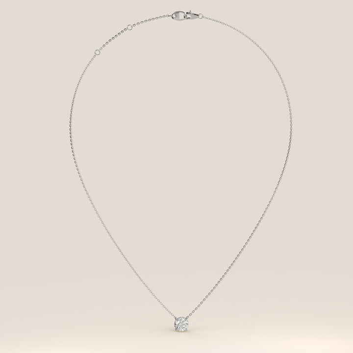 Lisa - Round Lab Grown Diamond Necklace with Hidden Halo