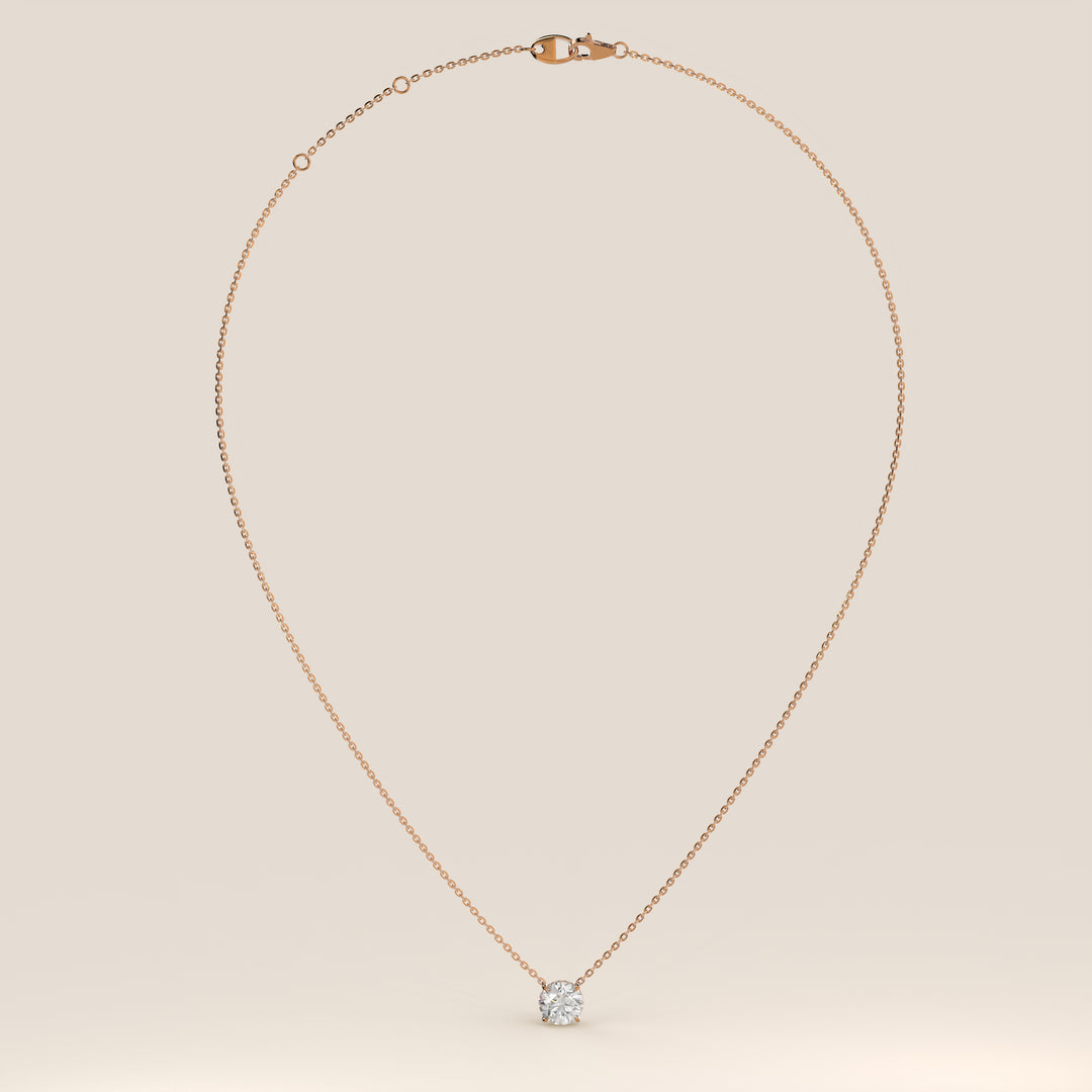 Lisa - Round Lab Grown Diamond Necklace with Hidden Halo