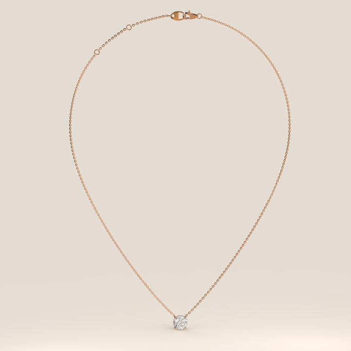 Lisa - Round Lab Grown Diamond Necklace with Hidden Halo