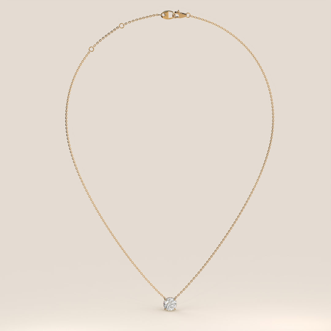 Lisa - Round Lab Grown Diamond Necklace with Hidden Halo