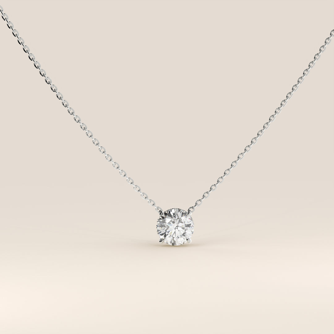 Lisa - Round Lab Grown Diamond Necklace with Hidden Halo