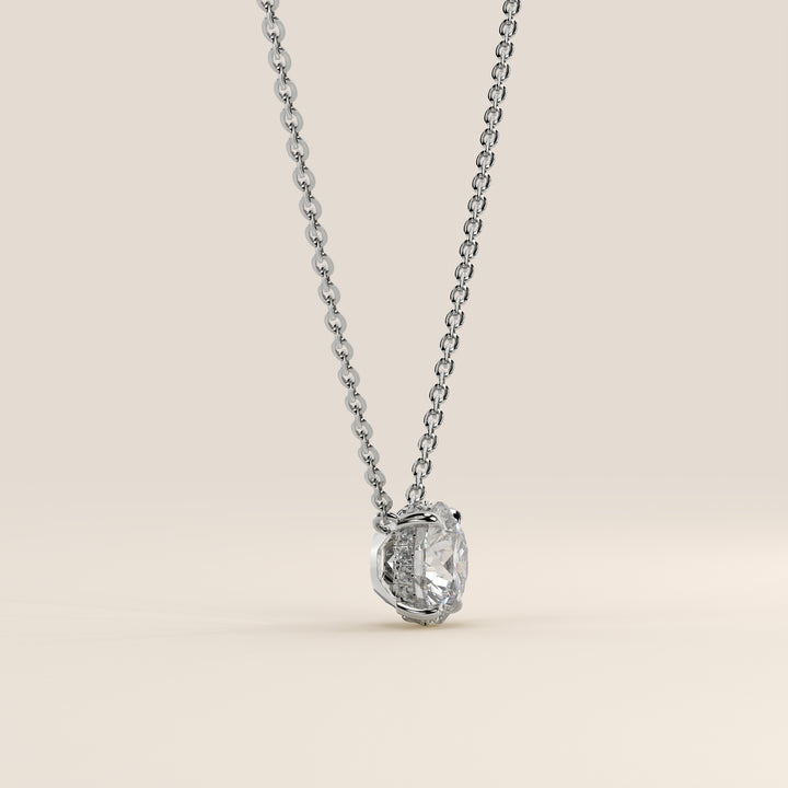 Lisa - Round Lab Grown Diamond Necklace with Hidden Halo